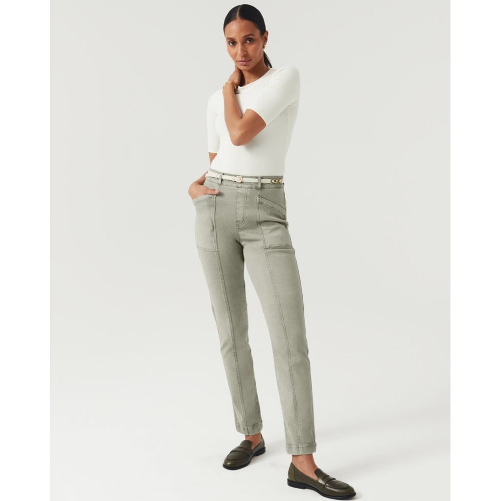 Spanx Stretch Twill Straight Leg Pants, NWT,‎ Olive Green Women's, Tall M